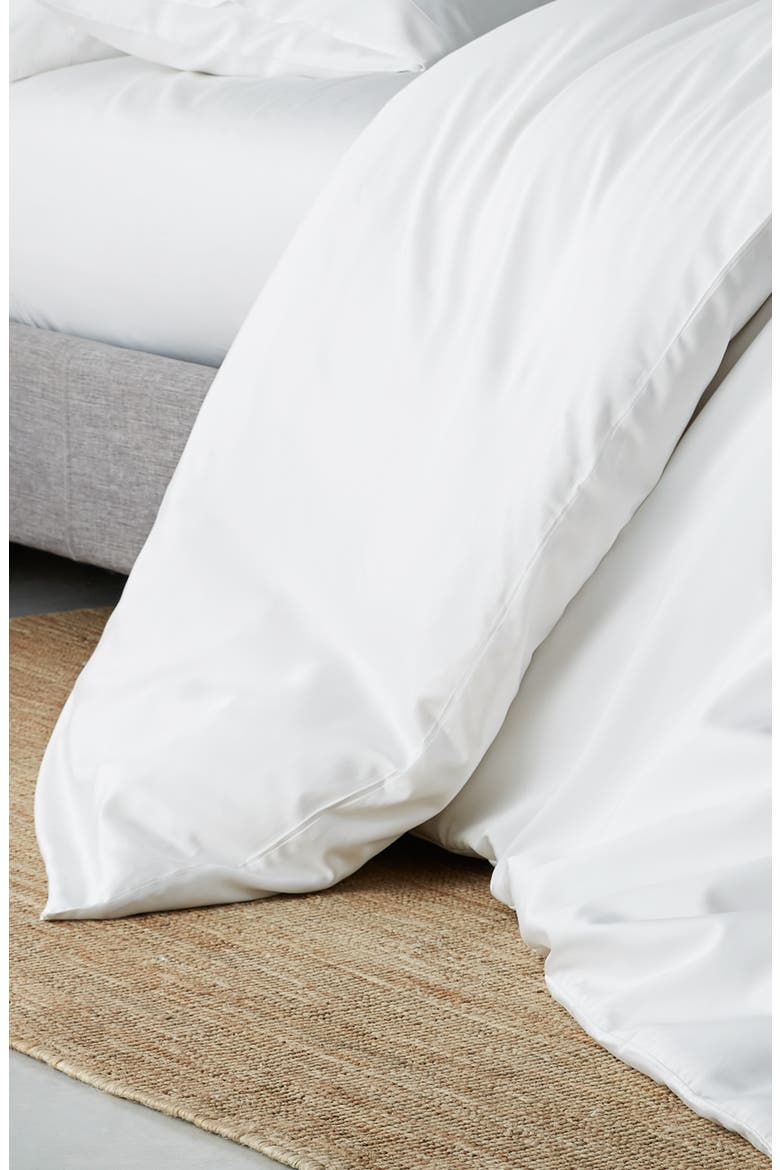Tencel® Lyocell Duvet Cover, Alternate, color, SNOW