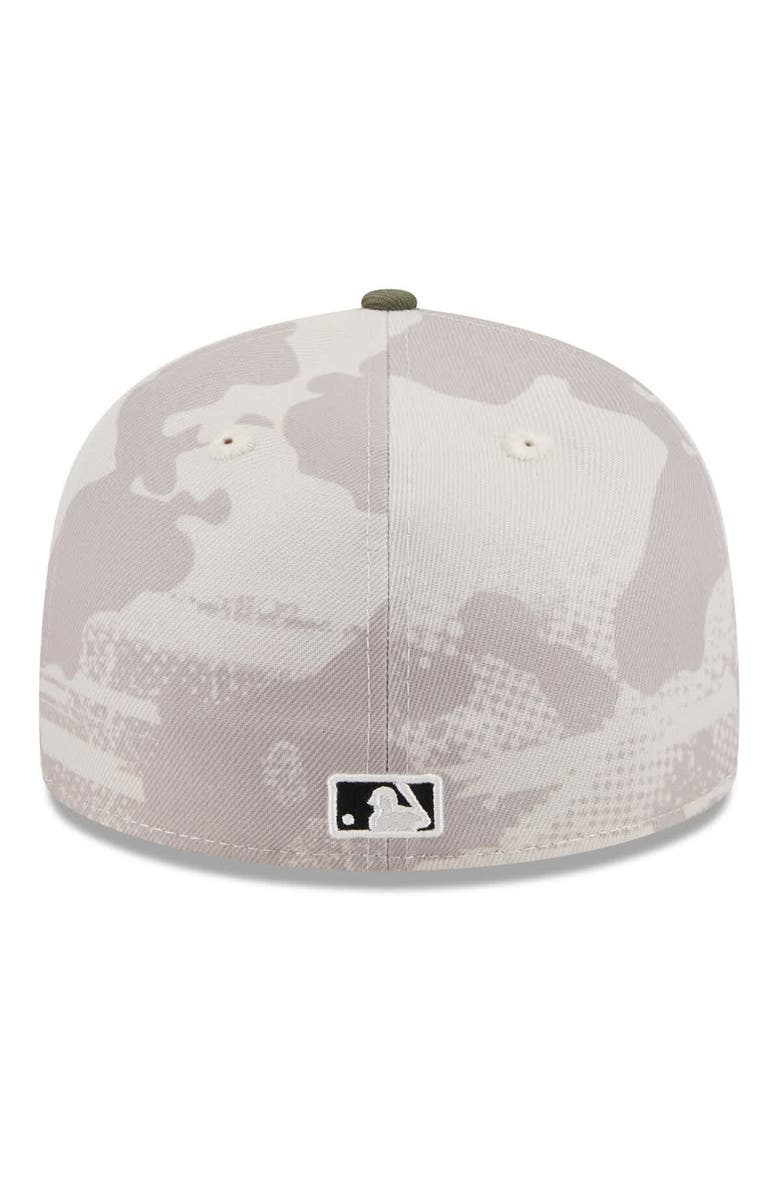 New Era Men's New Era Light Beige/Olive Athletics 2025 Armed Forces Day Low Profile 59FIFTY Fitted Hat, Alternate, color, Light Beige