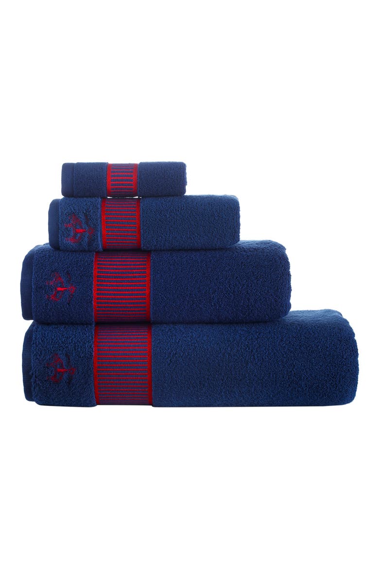 Fancy Border 6-Piece Towel Set, Alternate, color, NAVY