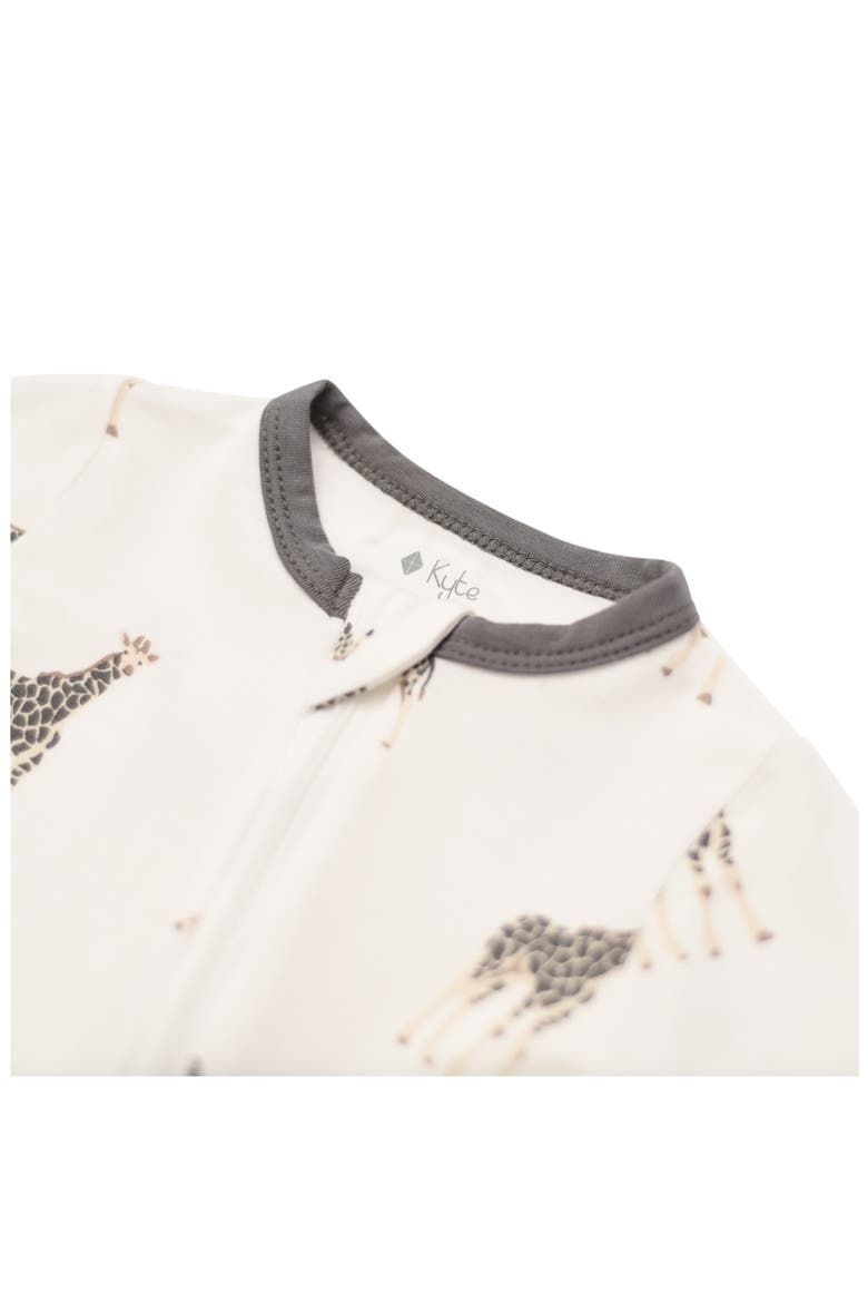 Print Zip-Up Footie, Alternate, color, GIRAFFE