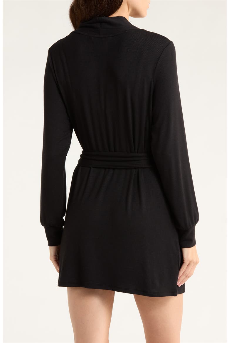 Daydream Short Robe, Alternate, color, BLACK