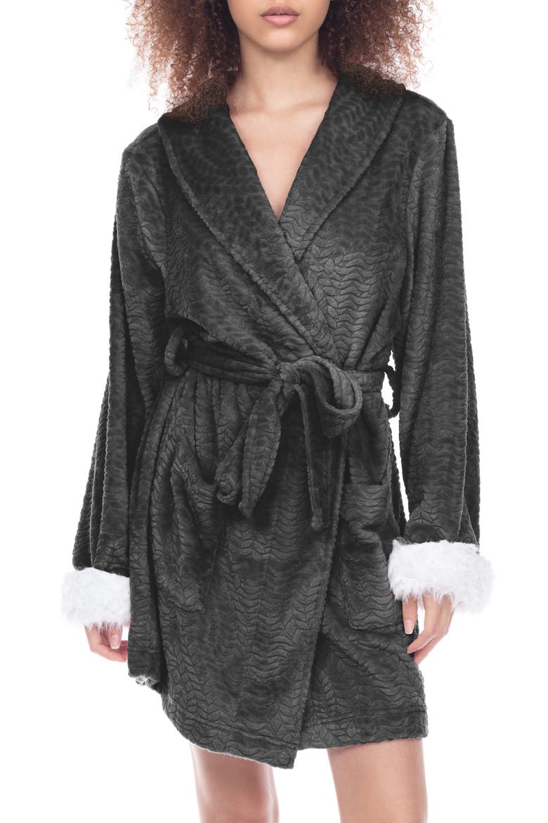 Intimates Warm It Up Short Robe, Main, color, DRIZZLE