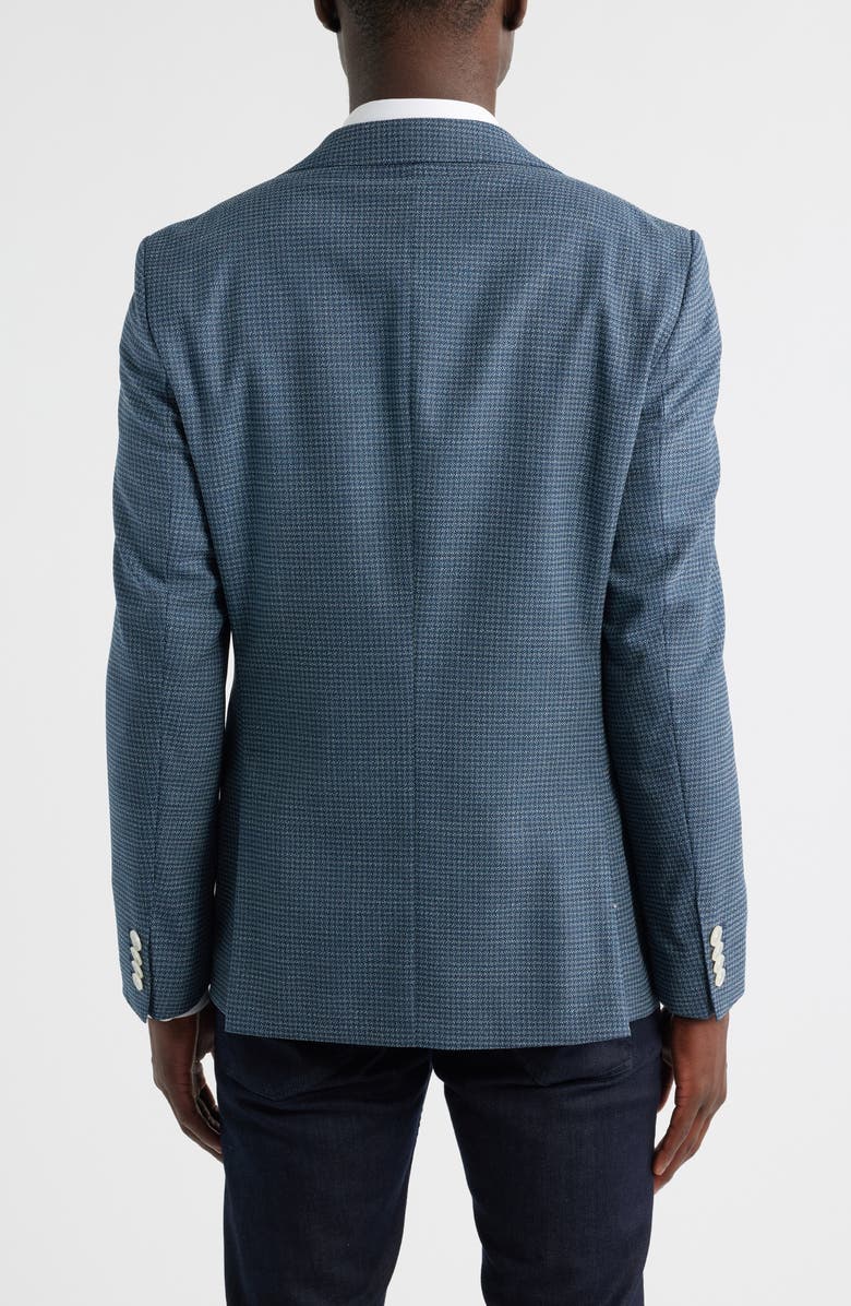 BOSS Hutson Slim Fit Micocheck Wool Blend Sport Coat, Alternate, color, Dark Blue