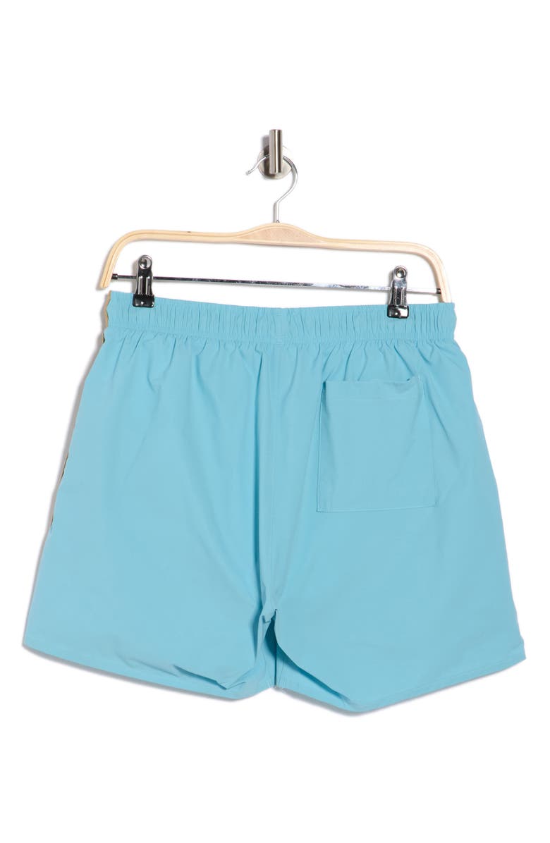 BOSS Iconic Drawstring Waist Swim Trunks, Alternate, color, Light/ Pastel Blue