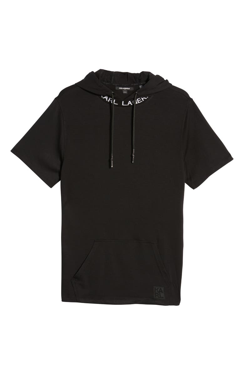 KARL LAGERFELD PARIS Kidult Short Sleeve Hoodie, Alternate, color, 
