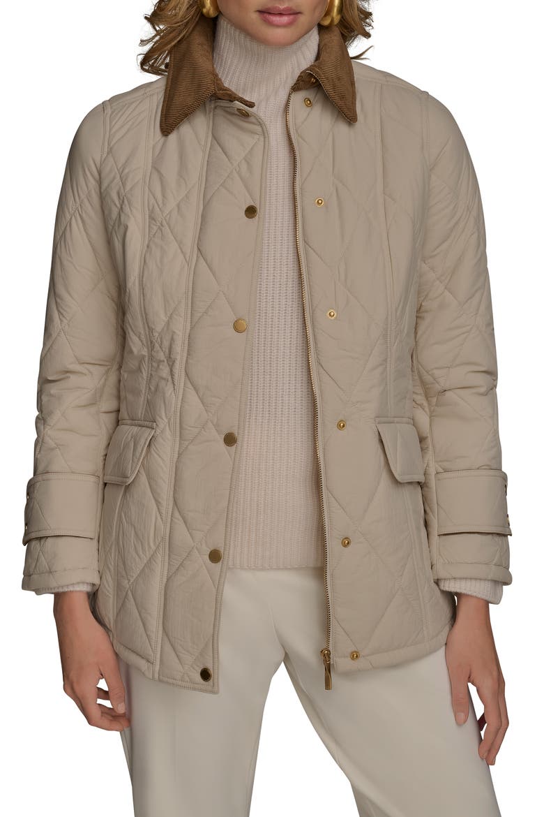 Water Resistant Quilted Barn Jacket, Alternate, color, STONEY BEIGE