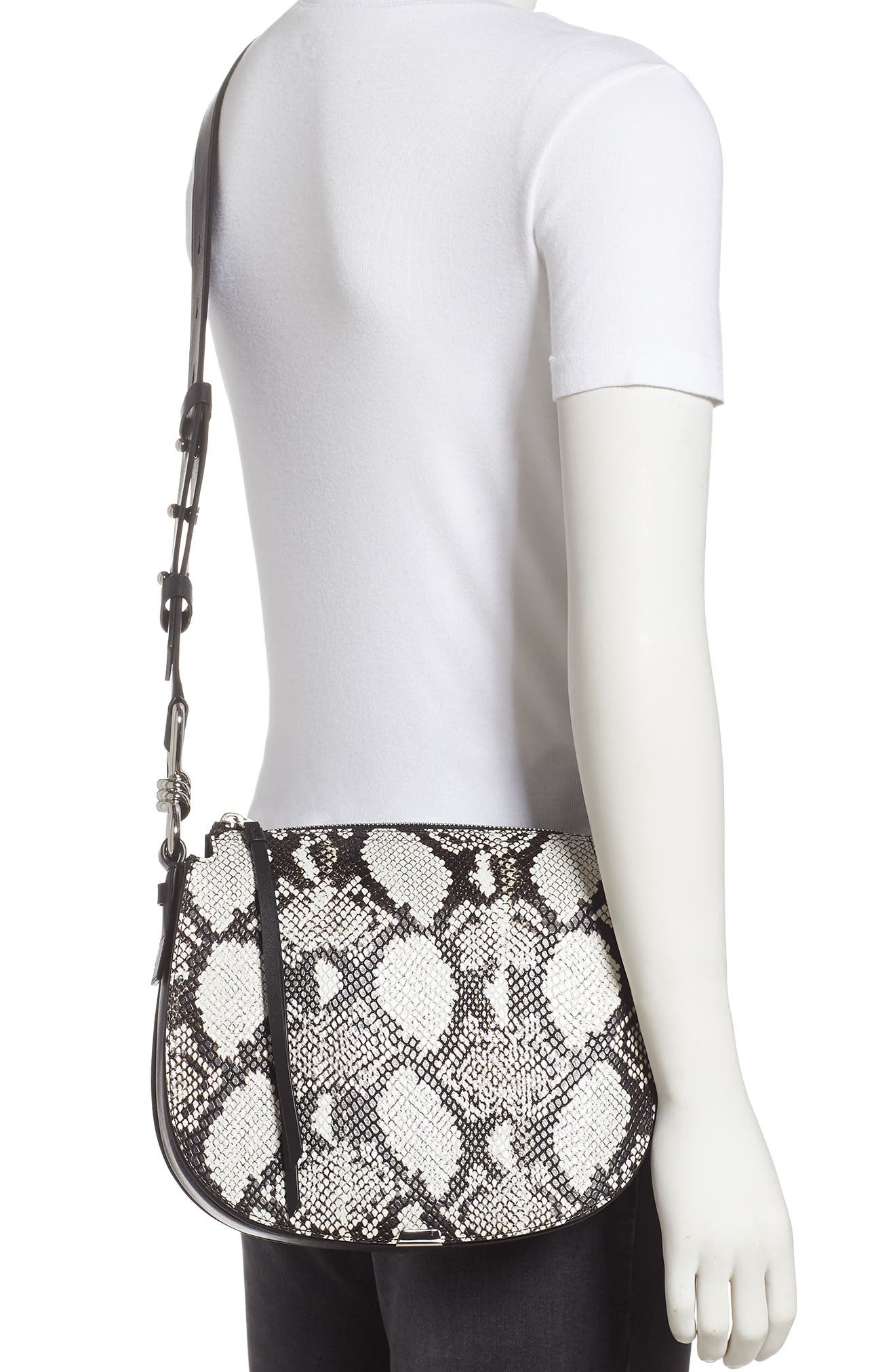 Round Leather Crossbody Bag, Alternate, color, SNAKE