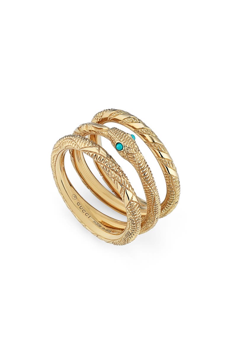 Gucci Ouroboros Set of 3 Stacking Rings, Main, color, 