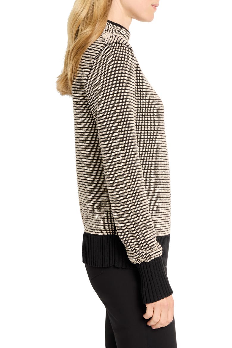 Mock Neck Pixel Knit Sweater, Alternate, color, BLACK MULTI