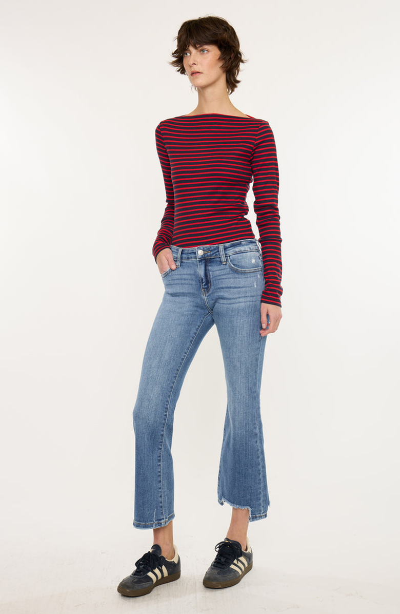 KanCan Savanna Essentials Mid Rise Cropped Flare Jeans, Alternate, color, Medium Wash