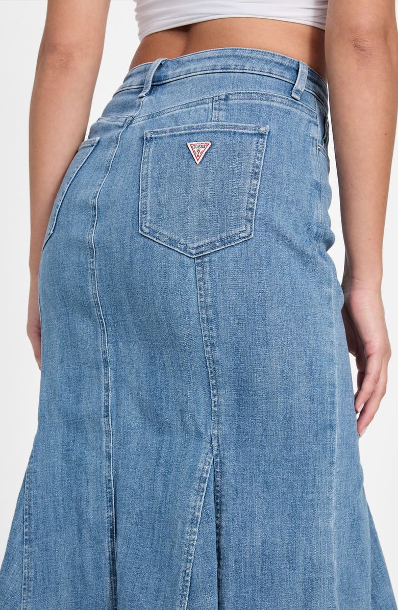 GUESS Lia Denim Midi Skirt, Alternate, color,