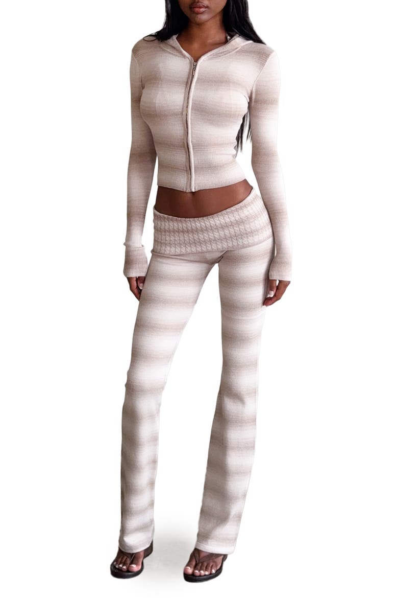 Marissa Hooded Sweater, Alternate, color, TAUPE OMBRE STRIPE