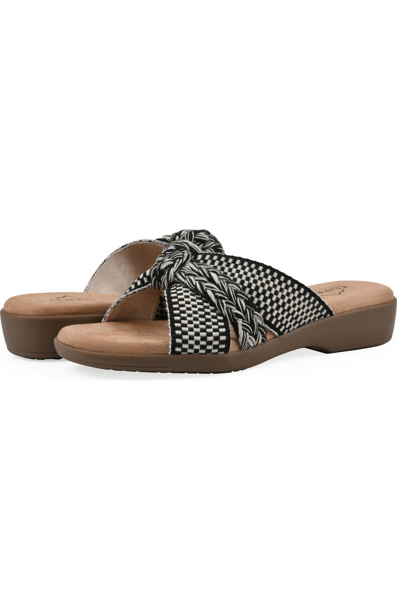 CLIFFS BY WHITE MOUNTAIN Blinding Slide Sandal, Alternate, color, Black Multi Fabric