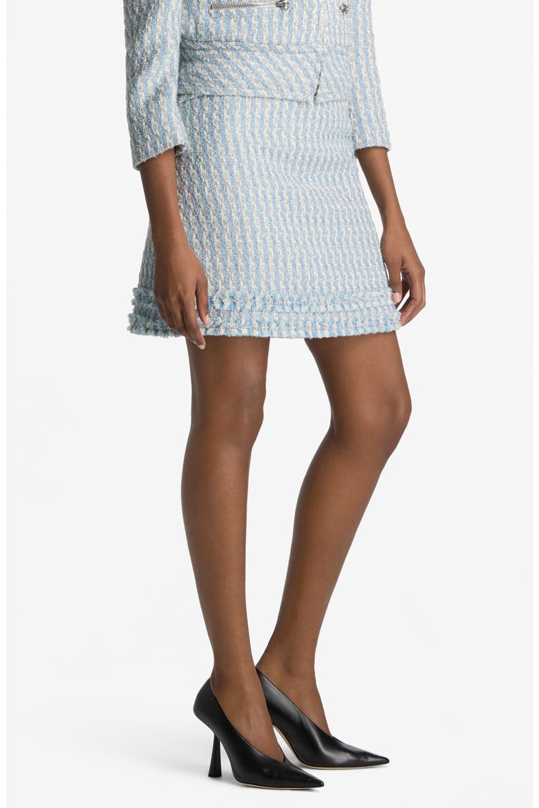 Metallic Tweed Skirt, Alternate, color, POWDER BLUE/ WHITE MULTI