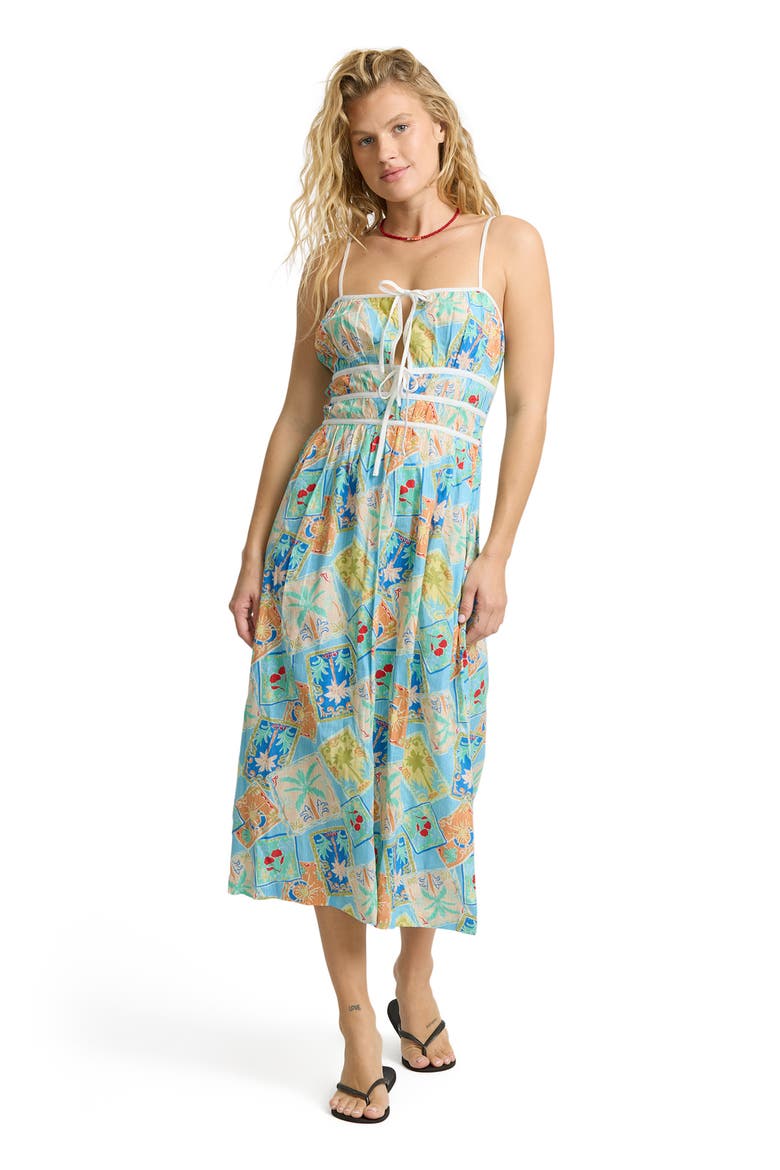 Palm Grove Midi Dress, Alternate, color, DREAM BLUE