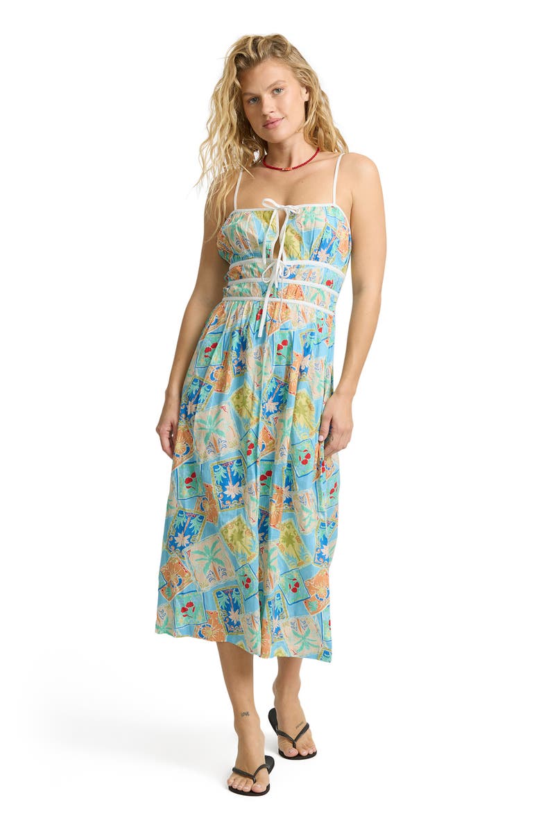 Billabong Palm Grove Midi Dress, Alternate, color, Dream Blue