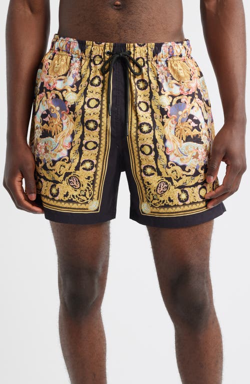 Boardies Printed Swim Trunks in Black 