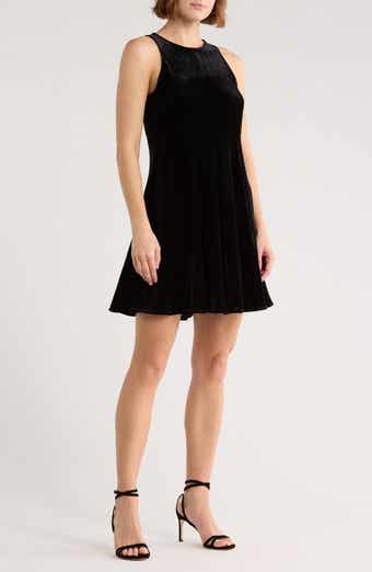 Halogen® Velour A-Line Midi Dress