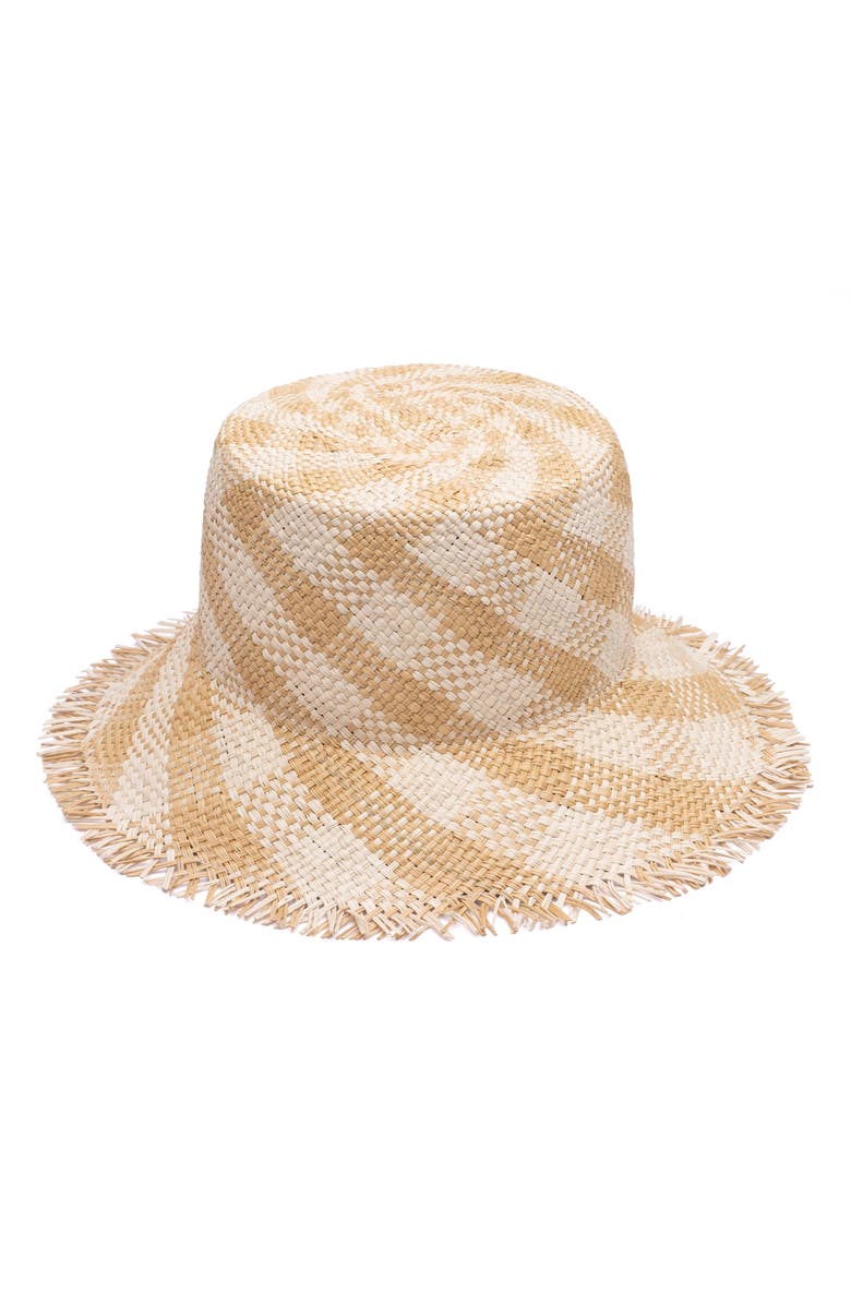 Eugenia Kim Ramona Straw Bucket Hat, Main, color, Natural/ Camel