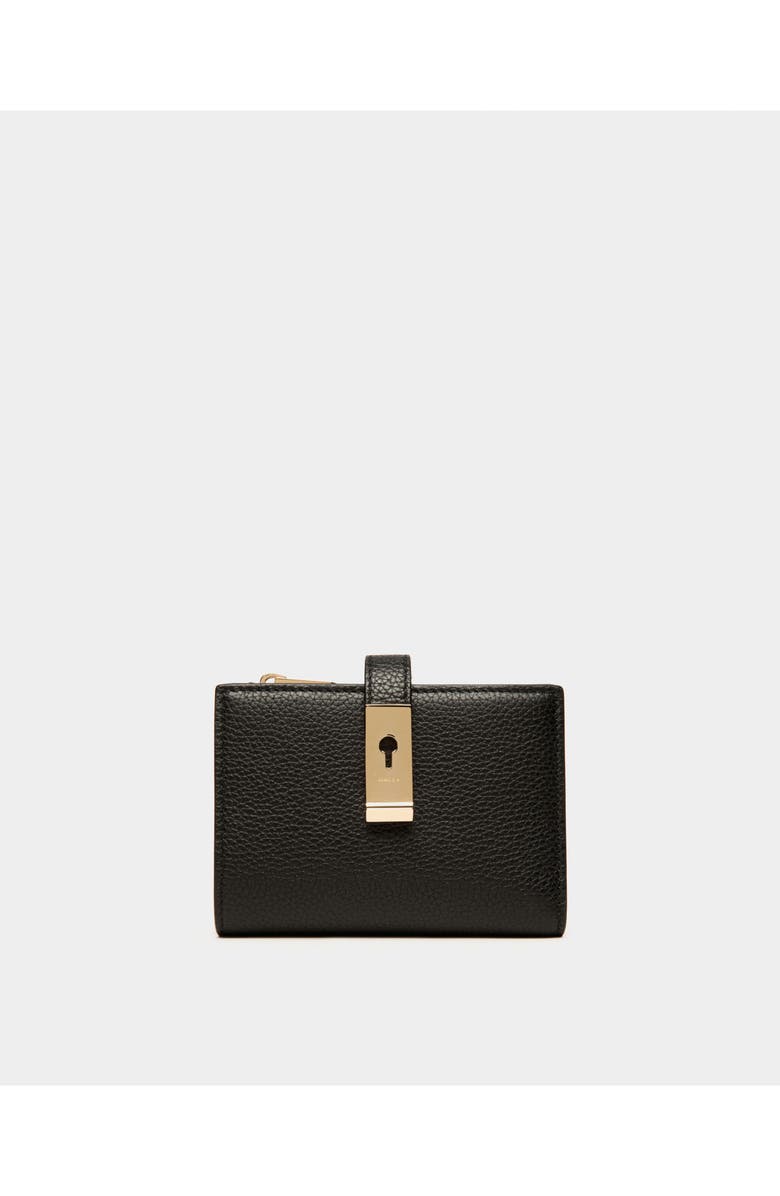Bally Lock Me Wallet In Grained Leather, Main, color, Black