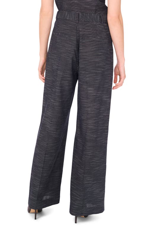 1.state Stripe Button Tab High Waist Wide Leg Pants In Black