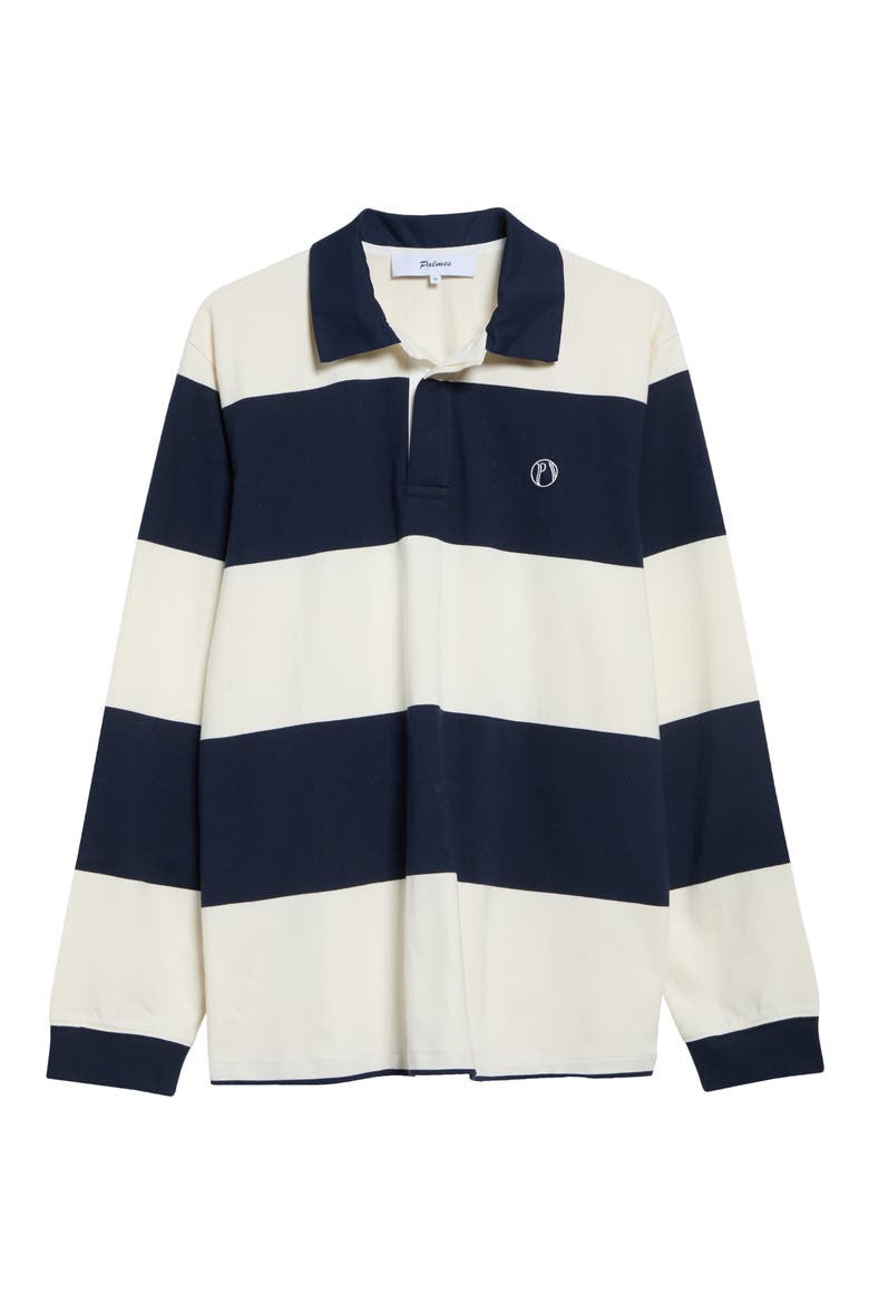 Ball Stripe Long Sleeve Rugby Shirt, Main, color, NAVY STRIPE