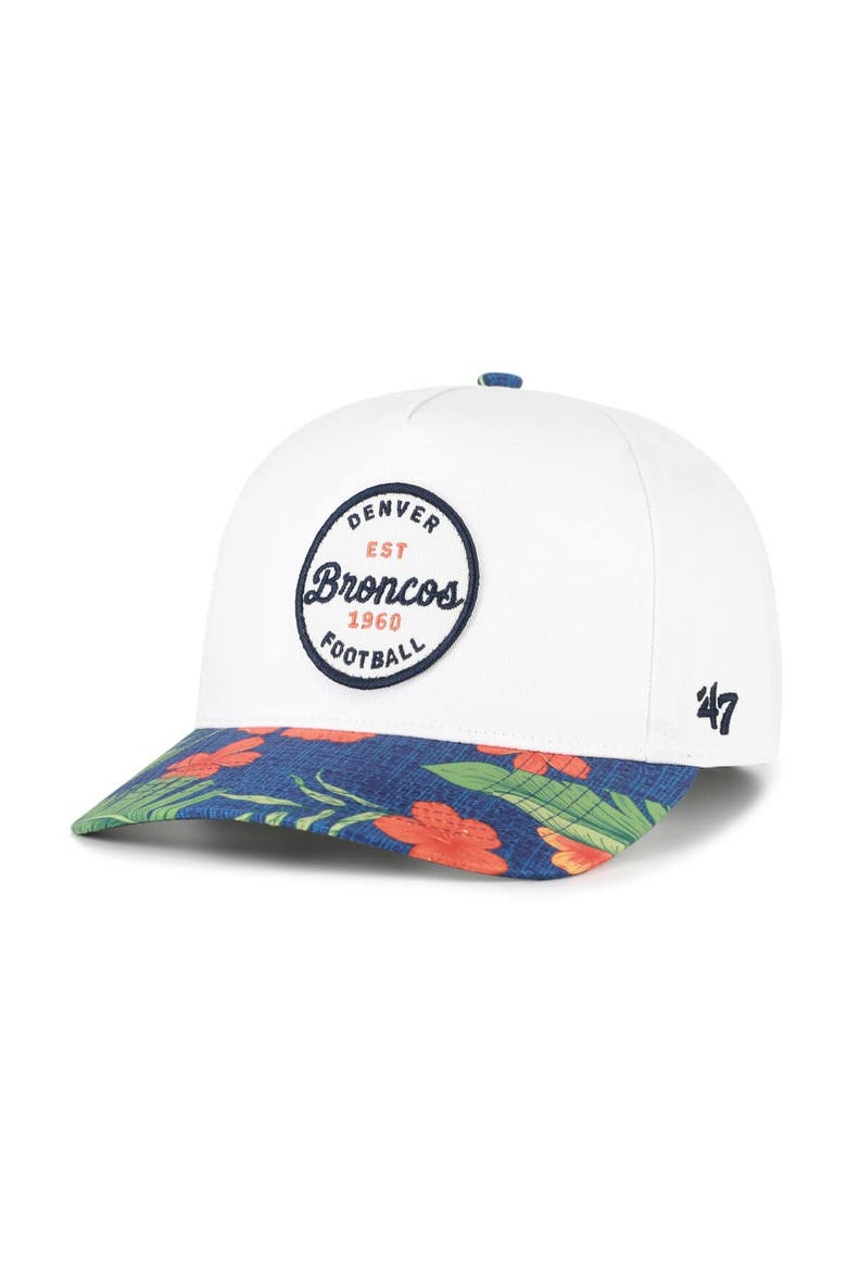 Men's '47 White/Navy Denver Broncos Beach Side Hitch Adjustable Hat, Alternate, color, White