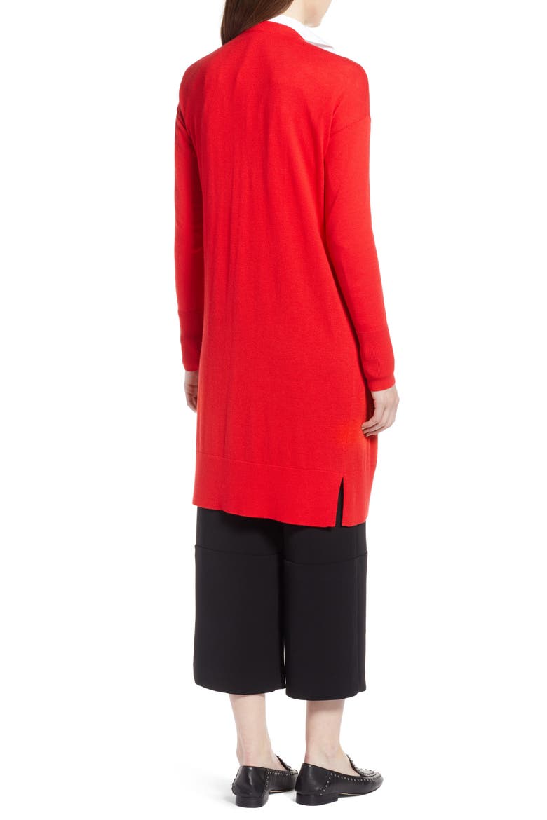 LONG CLOSURELESS CARDIGAN, Alternate, color, RED BLOOM