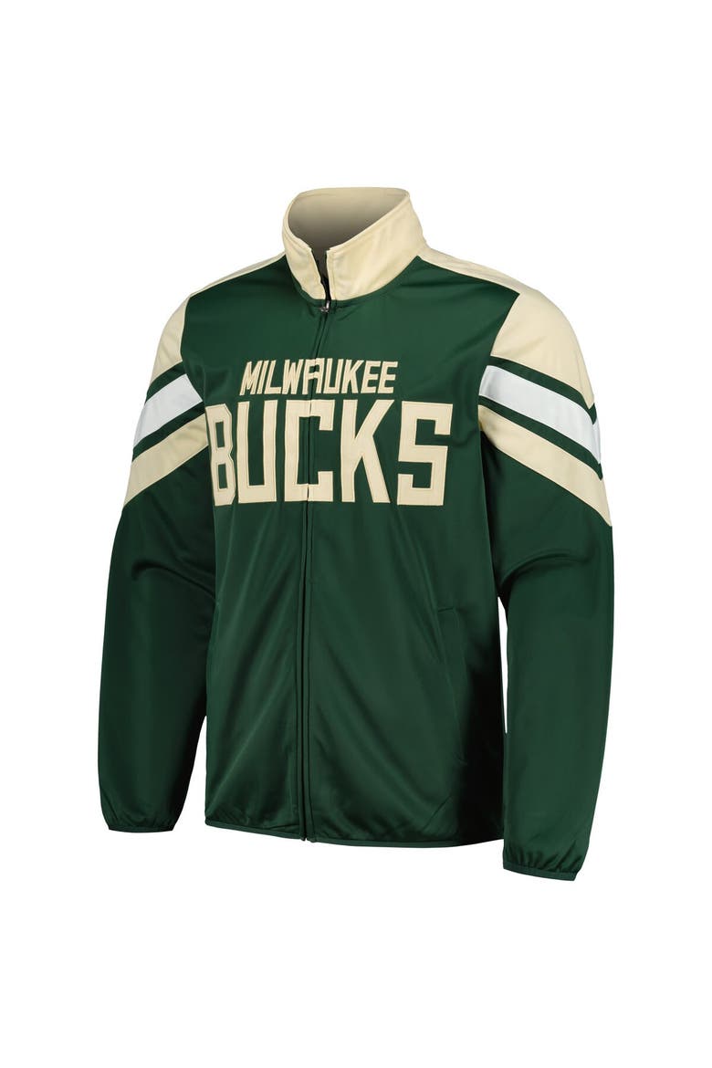 Men's G-III Sports by Carl Banks Hunter Green Milwaukee Bucks Game Ball Full-Zip Track Jacket, Alternate, color, Hunter Green