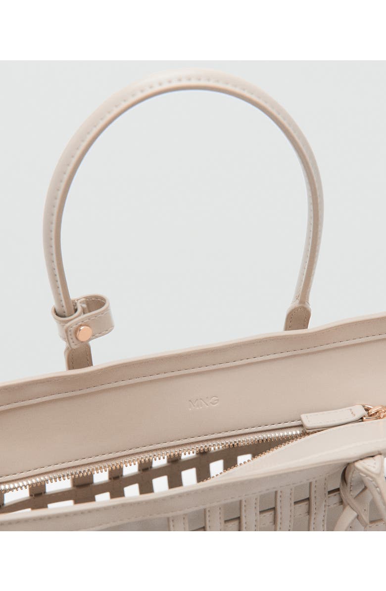 MANGO Braided Faux Leather Top Handle Bag, Alternate, color,