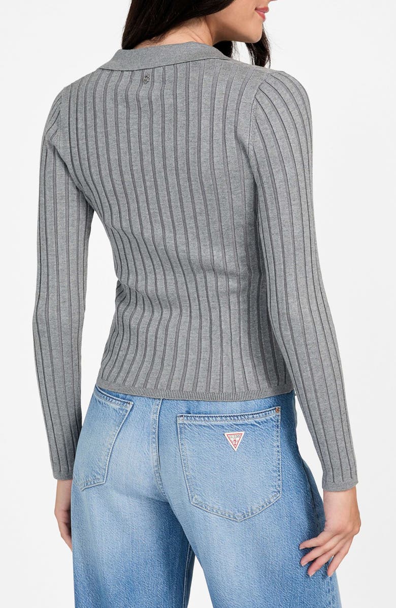 GUESS Miranda Rib Cardigan, Alternate, color, Oxford Grey