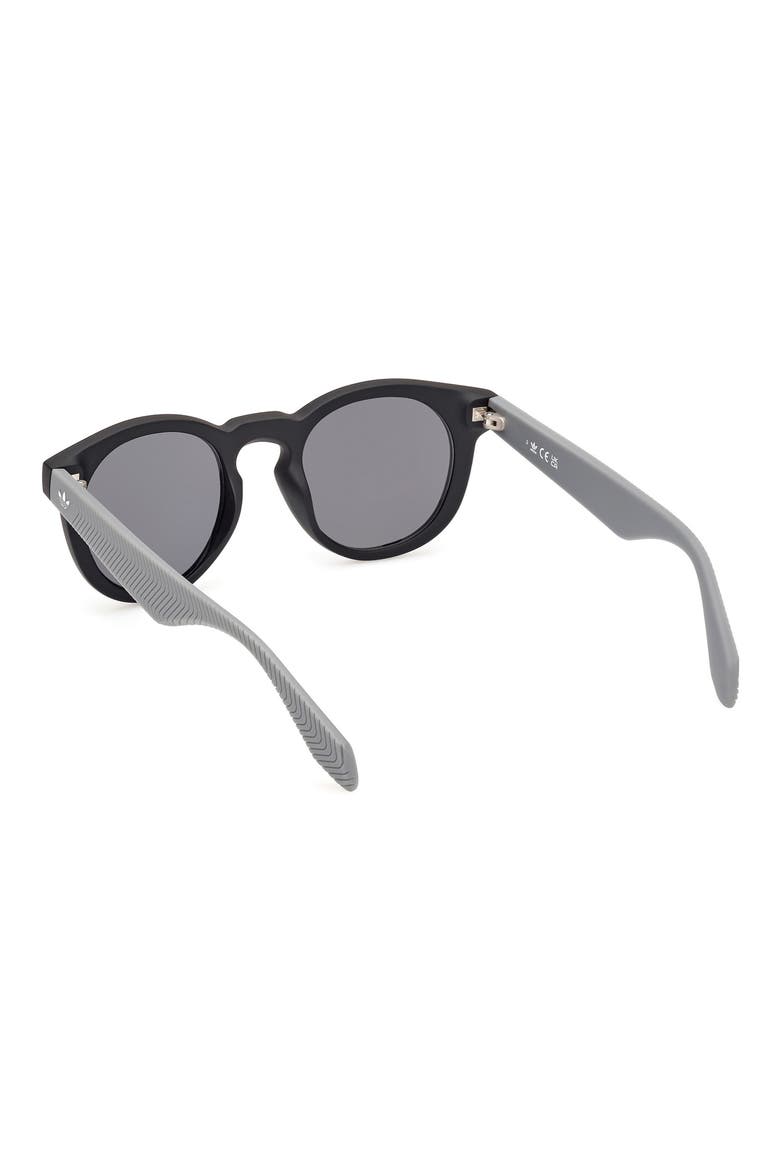 Round Sunglasses, Alternate, color, MATTE BLACK/ SMOKE MIRROR