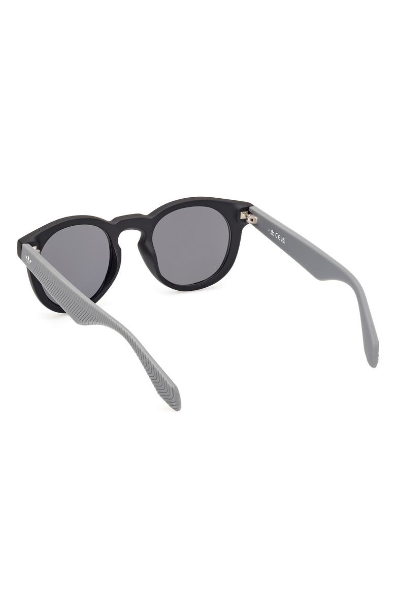 adidas Round Sunglasses, Alternate, color, Matte Black/ Smoke Mirror
