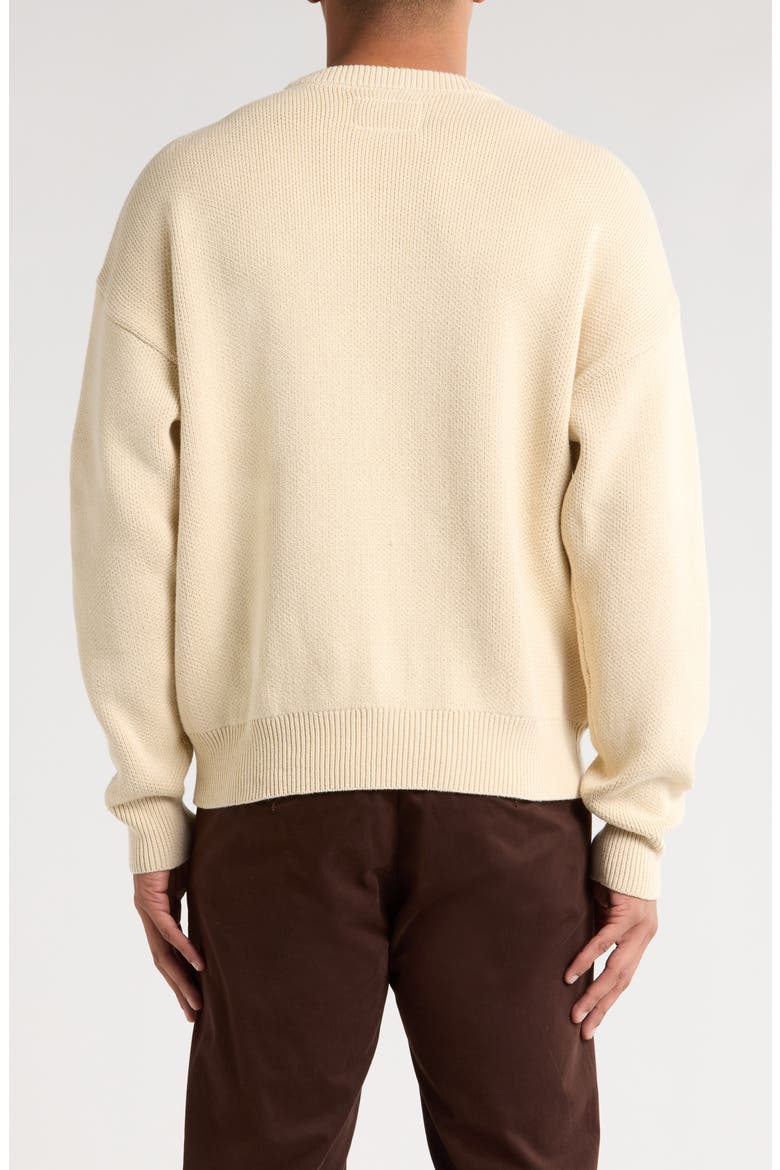 LA Intarsia Crewneck Sweater, Alternate, color, CREAM