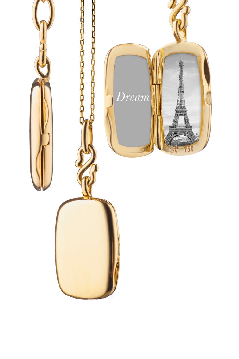Britt 18k Gold Rectangle Locket, Alternate, color, 18K YELLOW GOLD