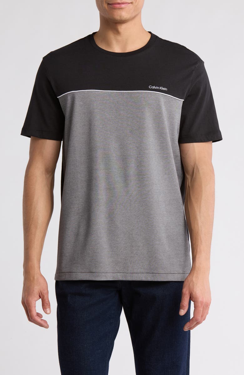 Calvin Klein Colorblock Cotton T-Shirt, Main, color, Black Combo