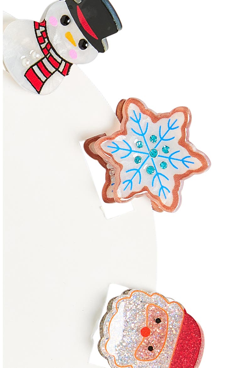 Kids' 10-Pack Christmas Mini Hair Claw Clips, Alternate, color, WHITE