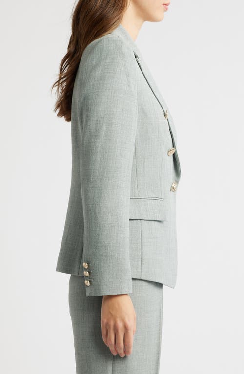 Tahari Asl Melangé Stretch Crepe Blazer In Eucalyptus