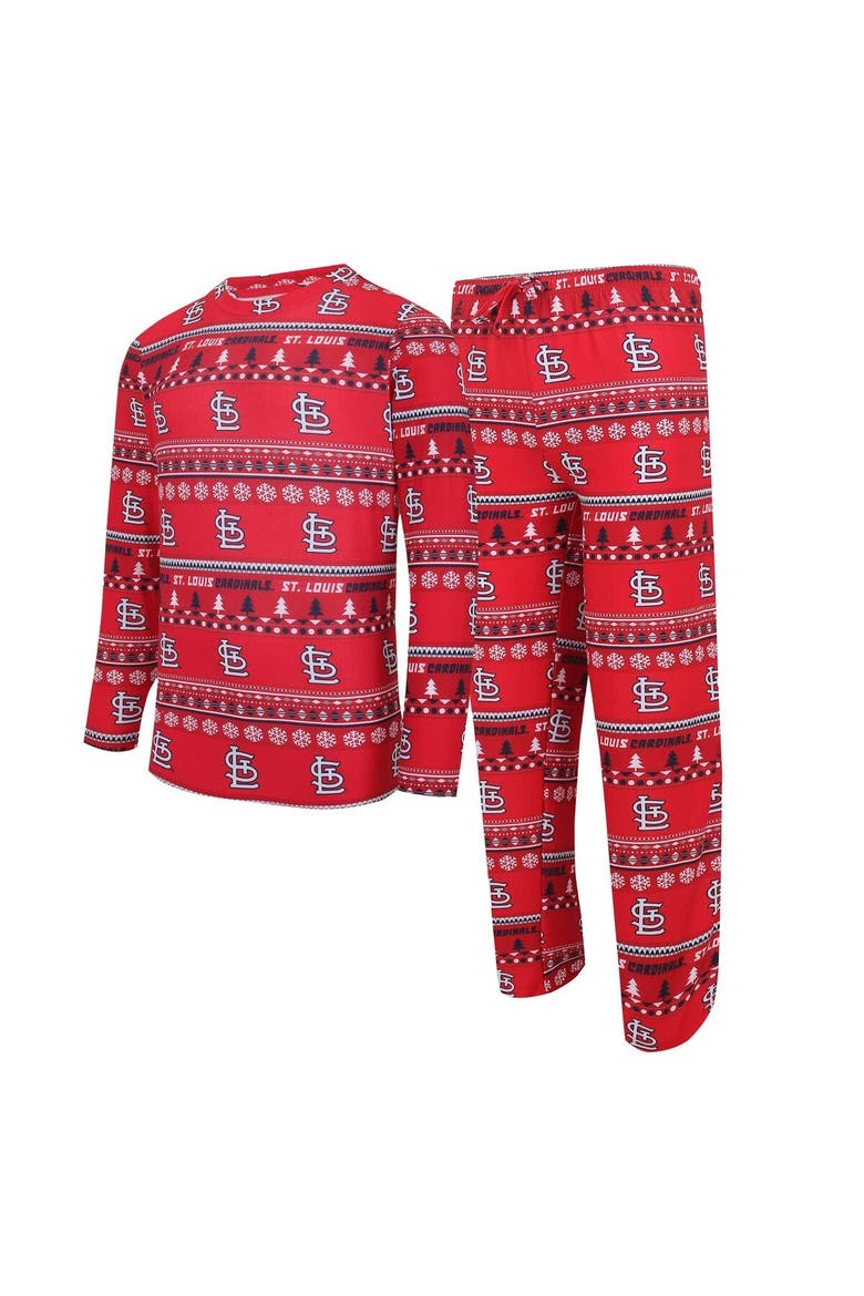Men's Concepts Sport Red St. Louis Cardinals Knit Ugly Sweater Long Sleeve Top & Pants Set, Alternate, color, Red