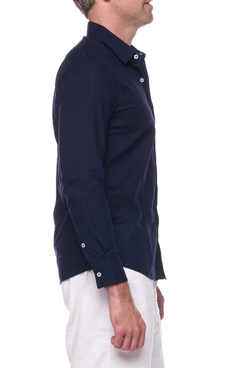 Linen Sport Shirt, Alternate, color, NAVY BLUE