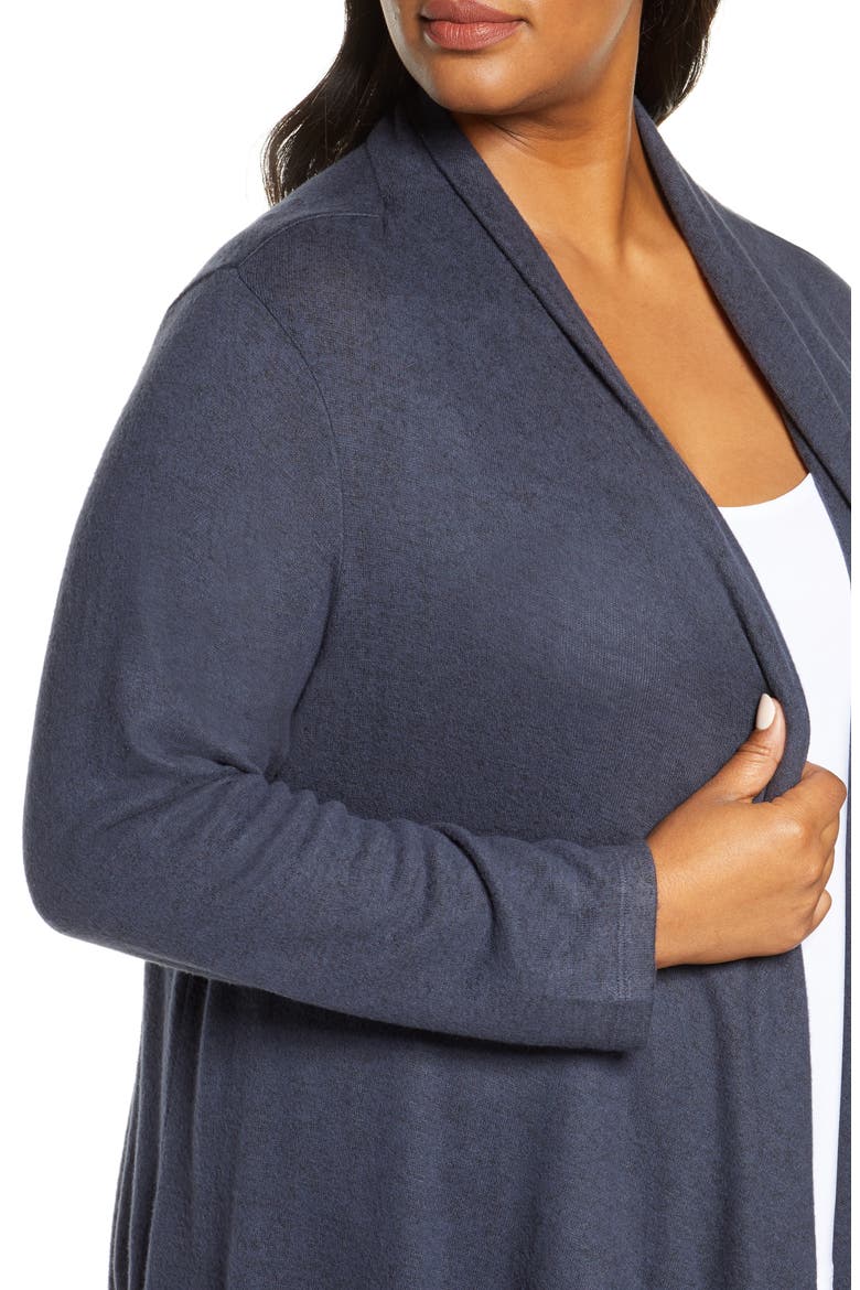 Amie Waterfall Cardigan, Alternate, color, BLUE STEEL
