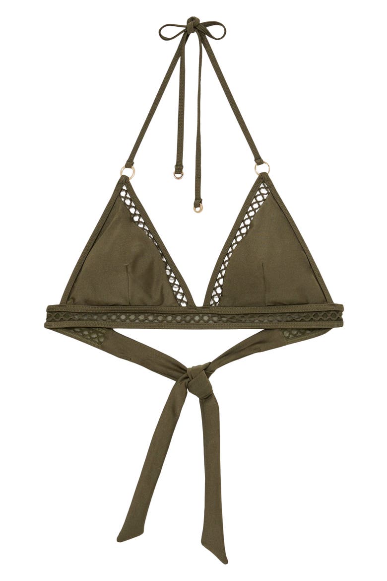 Hennel Triangle Bikini Top, Alternate, color, KHAKI GREEN
