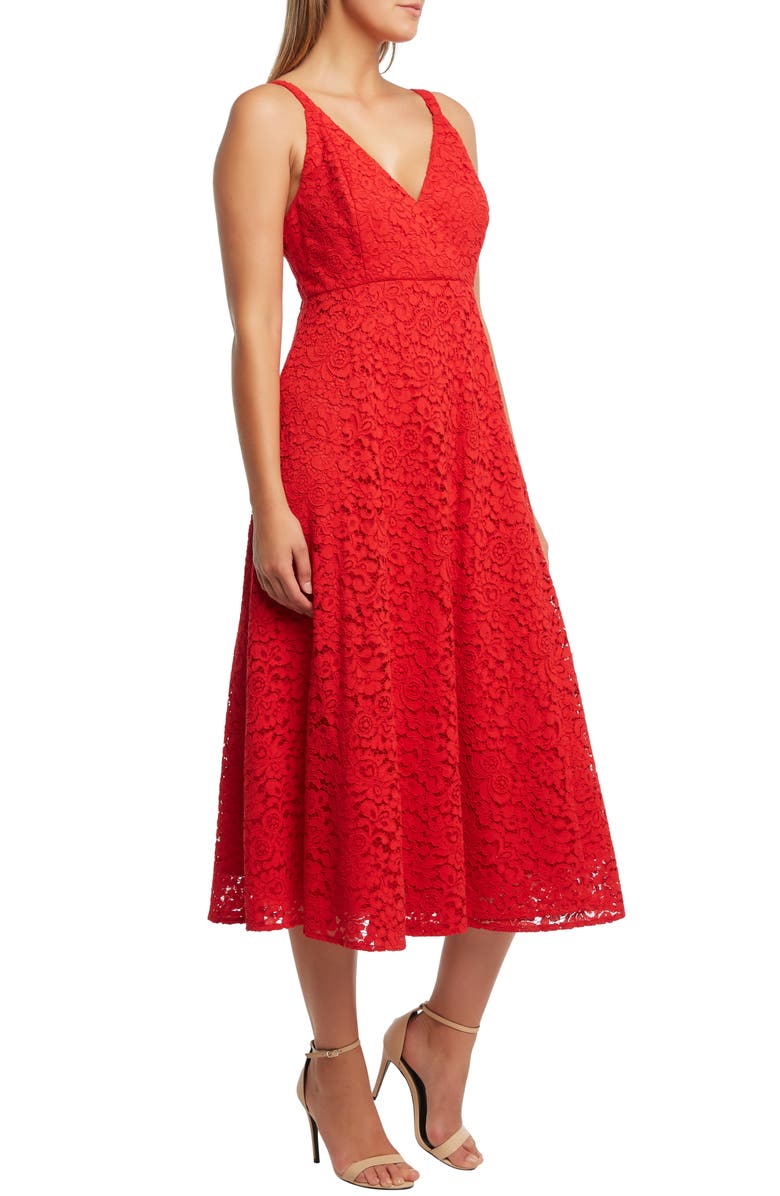 Bardot Genoveve Lace Midi Dress, Alternate, color, 