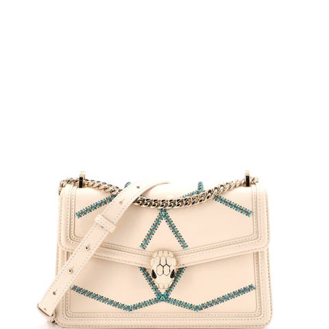 Serpenti Forever Shoulder Bag Whipstitched Leather Small