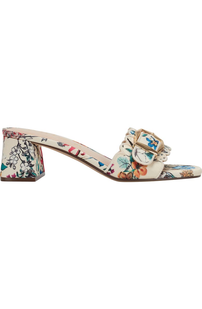 UNISA Vinley Denim Buckle Scalloped Slide Sandal, Alternate, color,