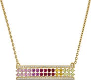 DELMAR Rainbow Lab-Grown Semiprecious Stone Bar Pendant Necklace