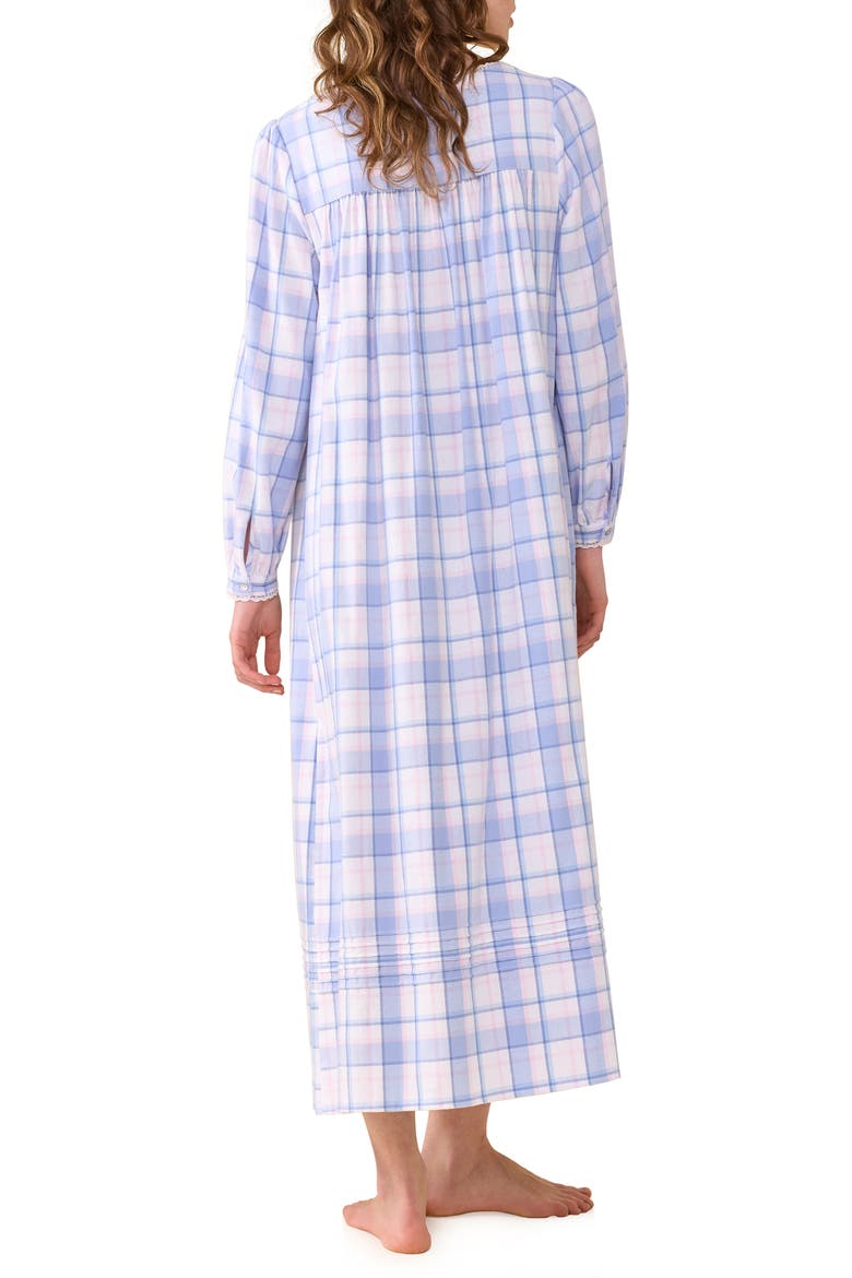 Pintuck Cotton Ballet Nightgown, Alternate, color, BLUE/ PLAID