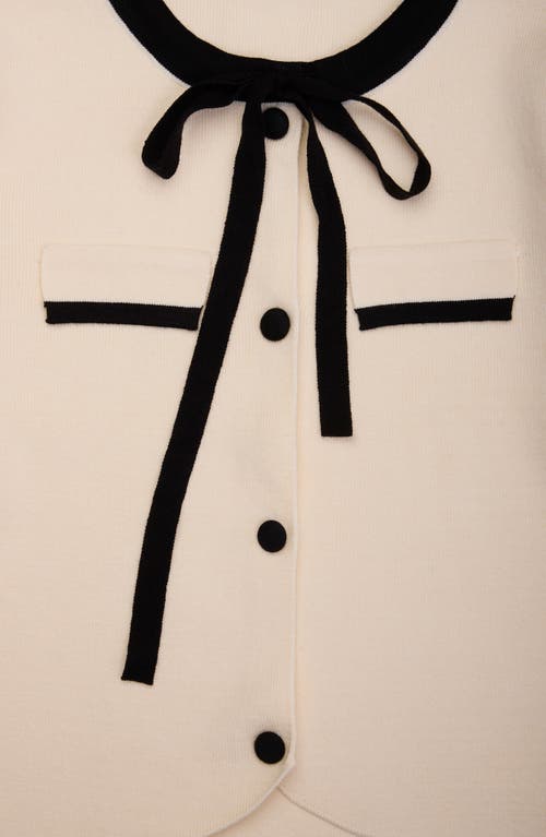 Saachi Tie Front Cardigan In Brown