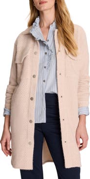 NIC+ZOE Cozy Twill Jacquard Knit Shirt Jacket