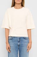 Michael Stars Zinnia Pleated Side Cotton T-Shirt